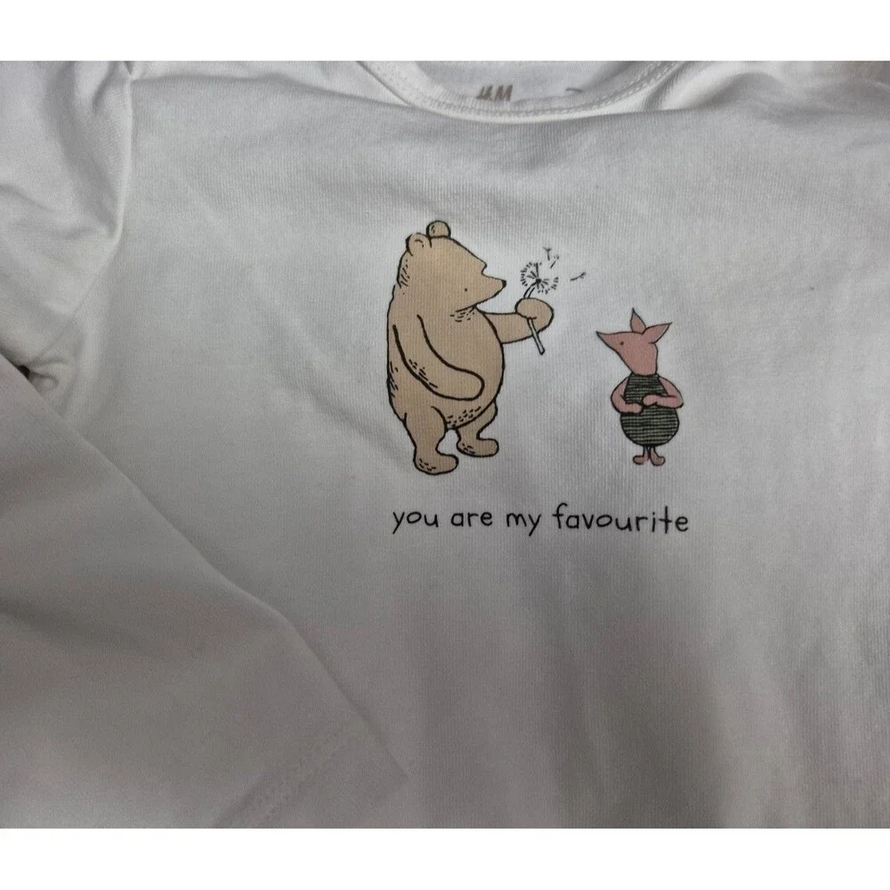 H&M x Disney 2 piece organic cotton outfit poohbear size 9 months nwot